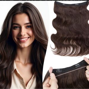 Voluminous Brown Wavy Halo Extensions